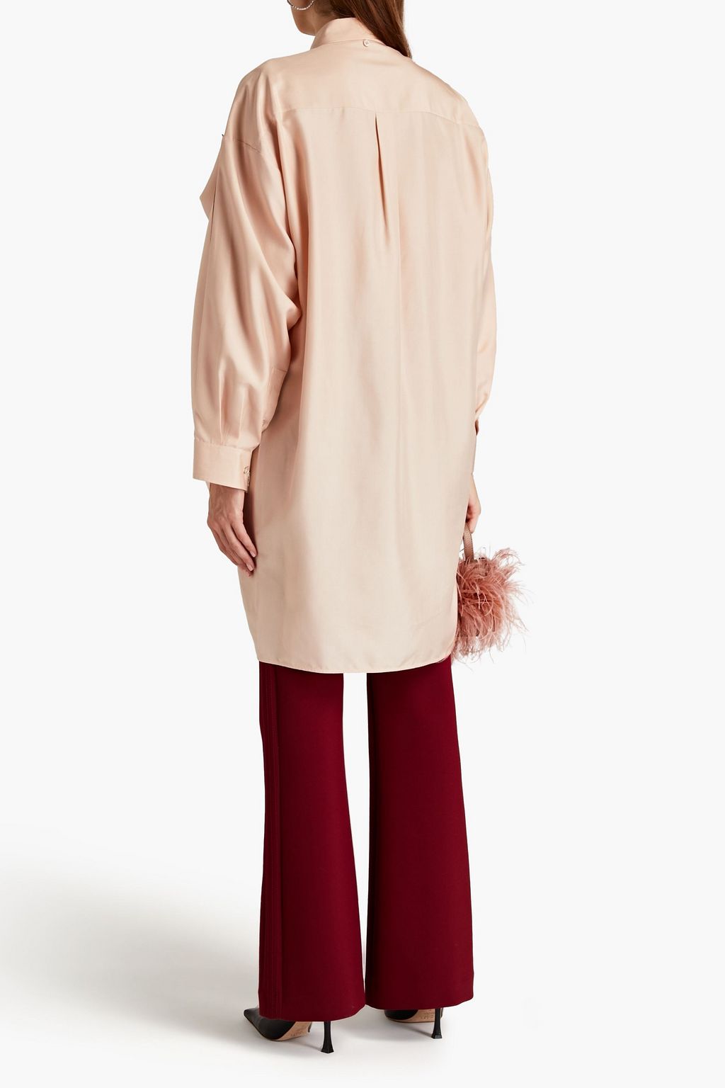 VALENTINO GARAVANI Draped silk-poplin shirt