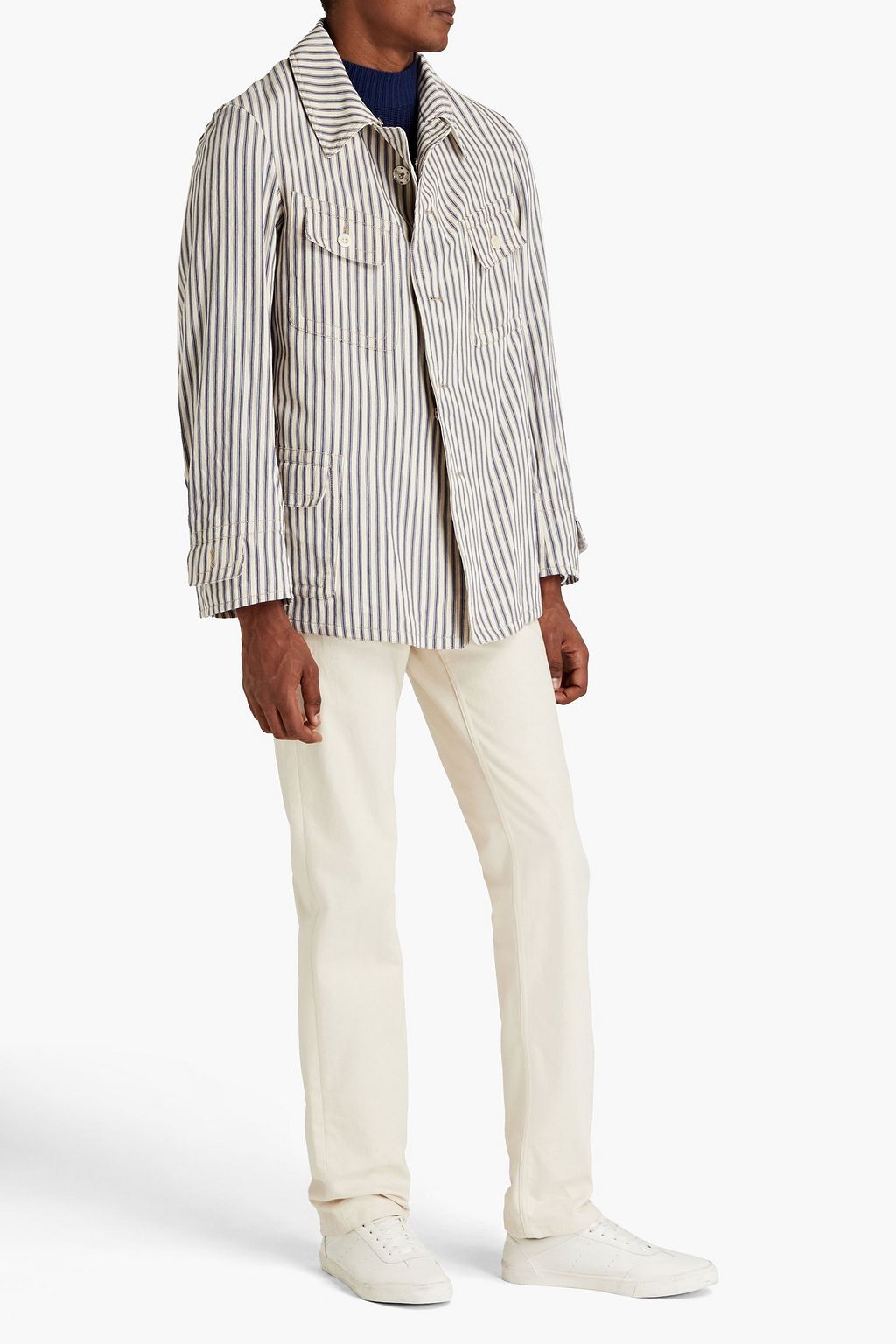 MAISON MARGIELA Striped cotton-jacquard jacket