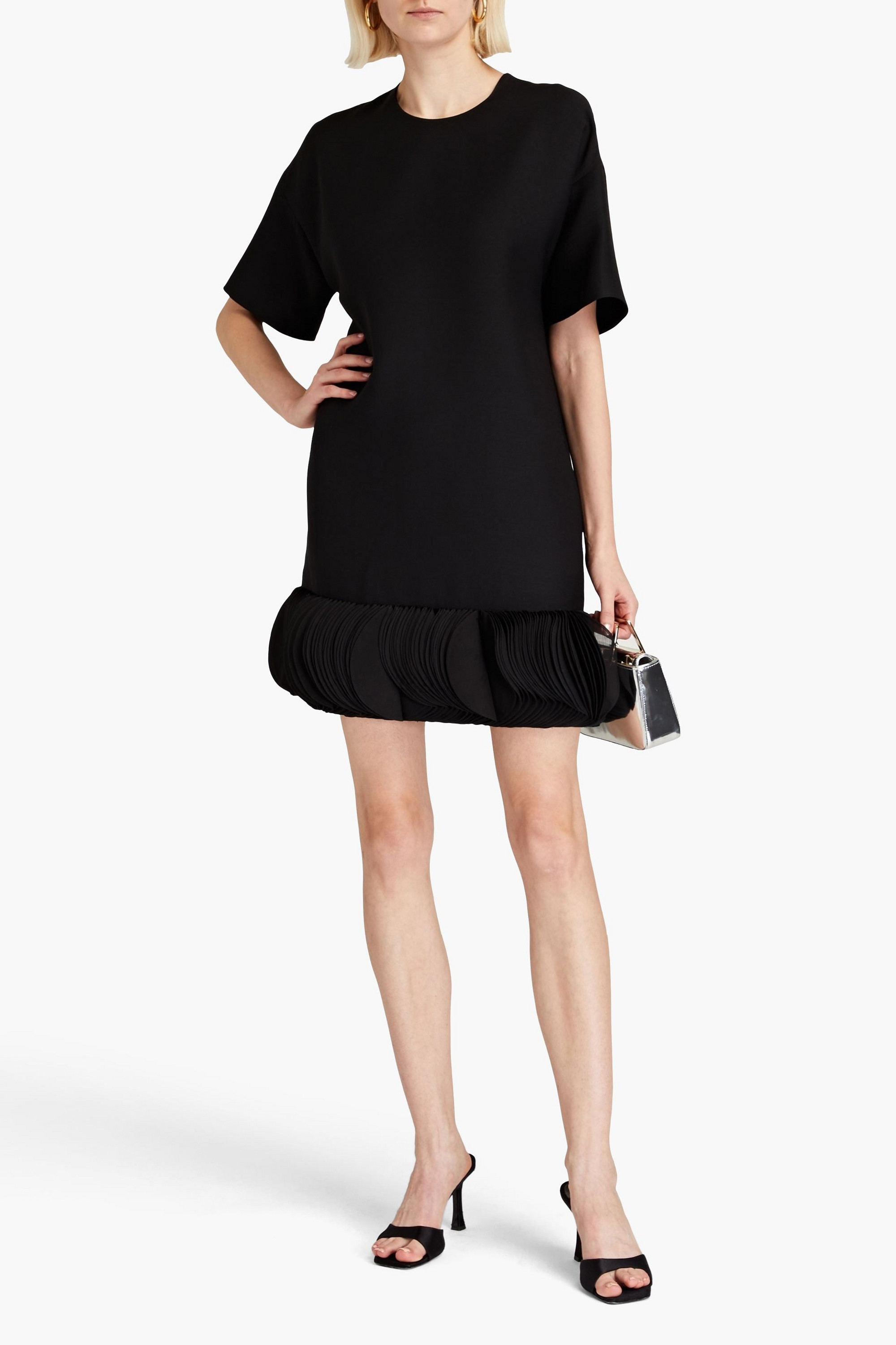 Valentino Garavani Organza-trimmed wool and silk-blend crepe mini dress
