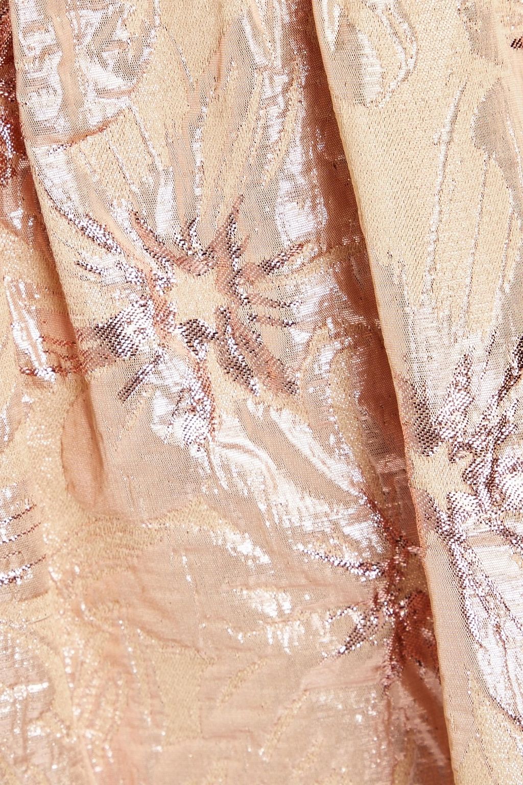 ALICE + OLIVIA فستان قصير ’فولي’ مزركش بتصميم مزموم بلون ميتاليك