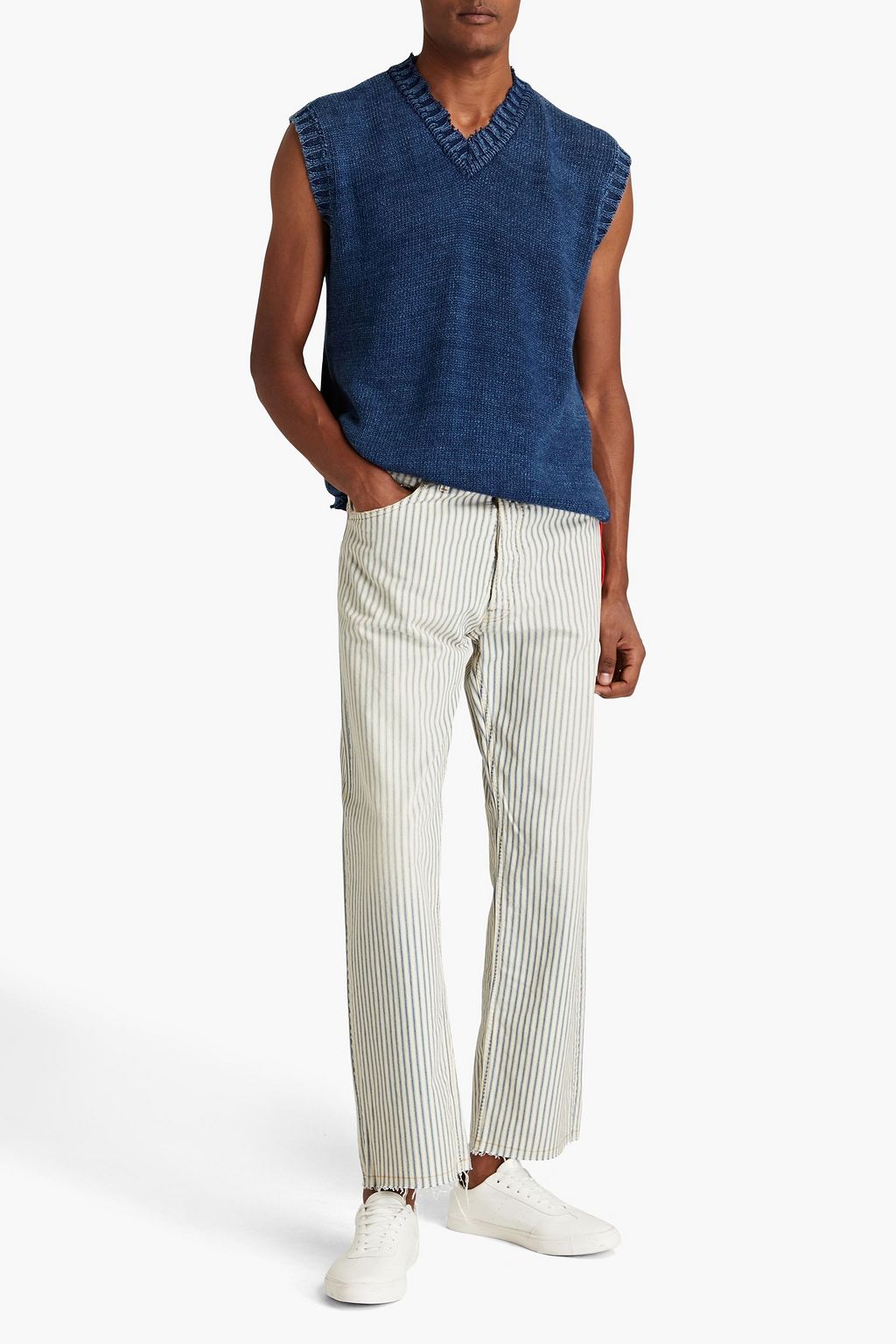 MAISON MARGIELA Faded striped denim jeans