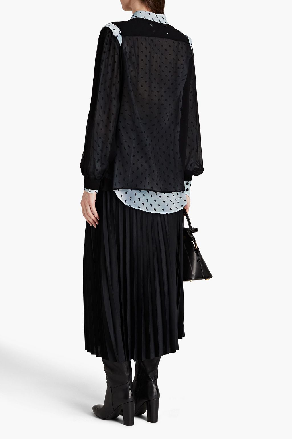 MAISON MARGIELA Hemd aus Stretch-Seiden-Crêpe mit Print und Schluppe