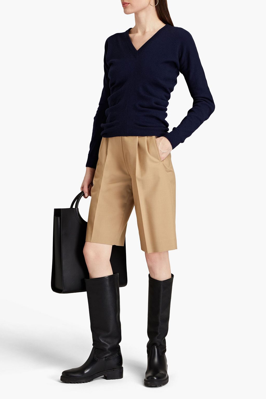 MAISON MARGIELA Gathered cashmere and cotton-blend sweater