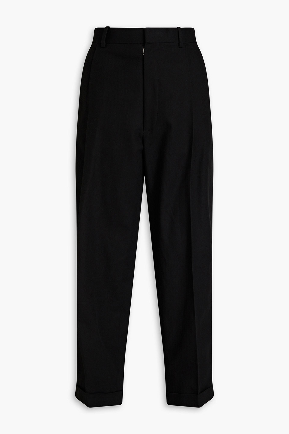 Maison Margiela Herringbone Cotton-tweed Tapered Pants In Black