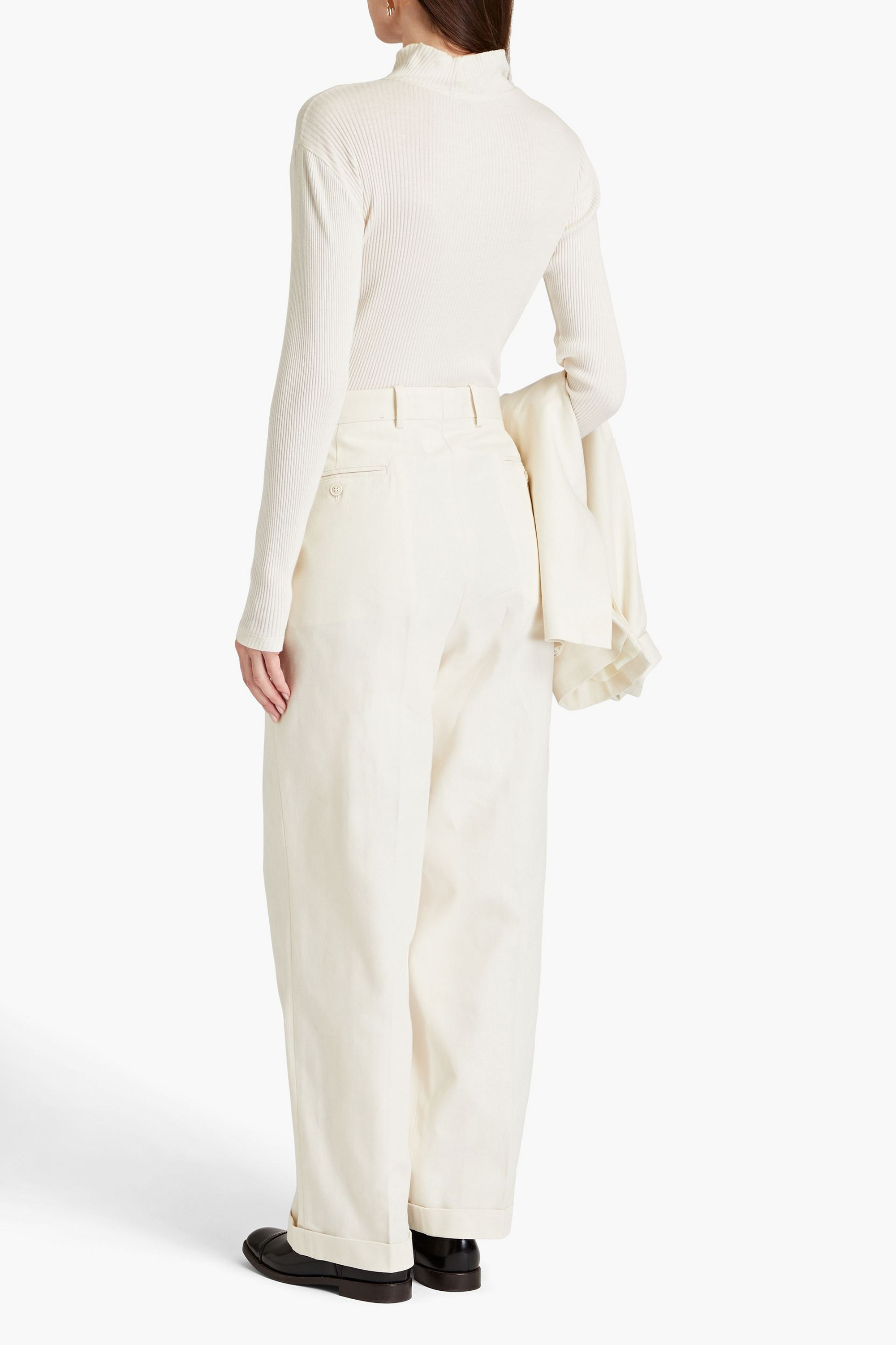 Maison Margiela Herringbone cotton-tweed tapered pants