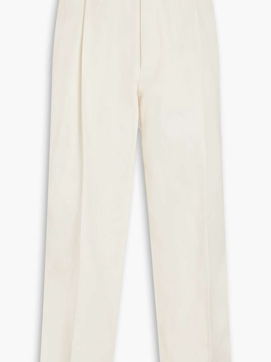 herringbone cotton-tweed tapered pants