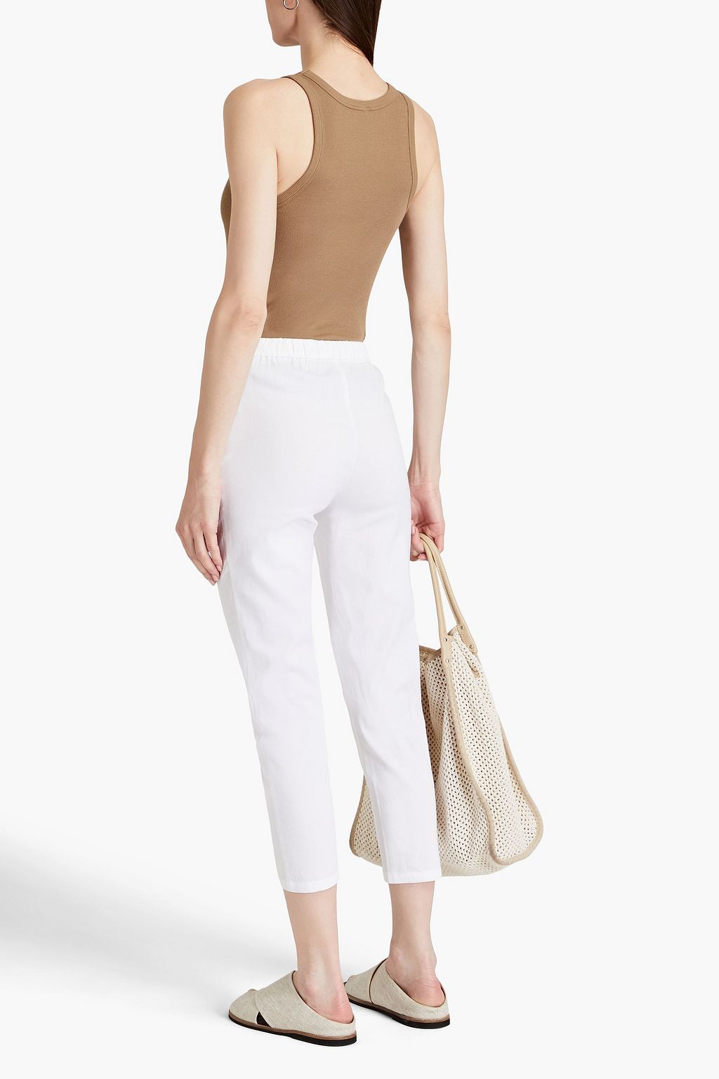 THEORY Treeca cropped linen-blend tapered pants