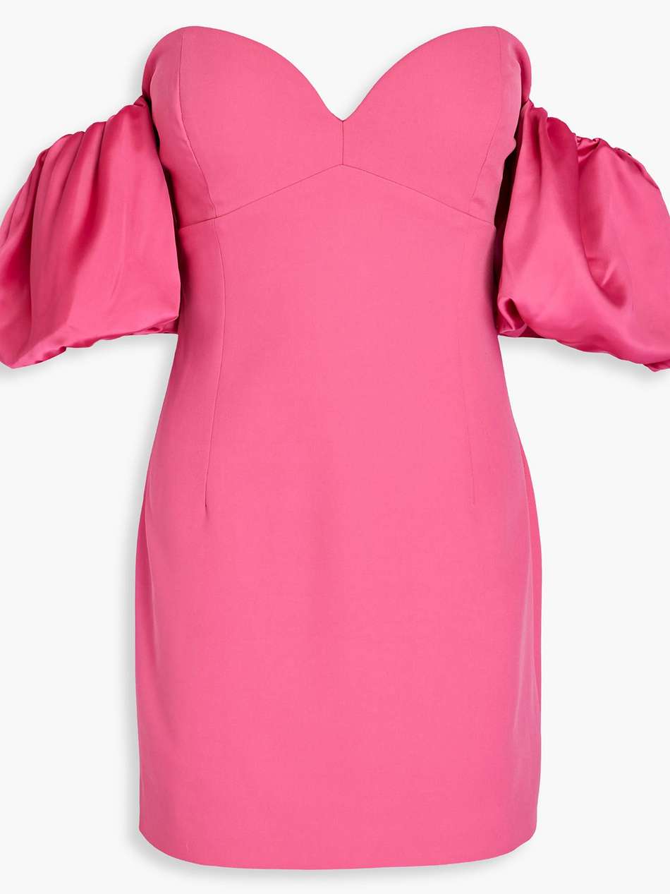 andrea off-the-shoulder faille mini dress