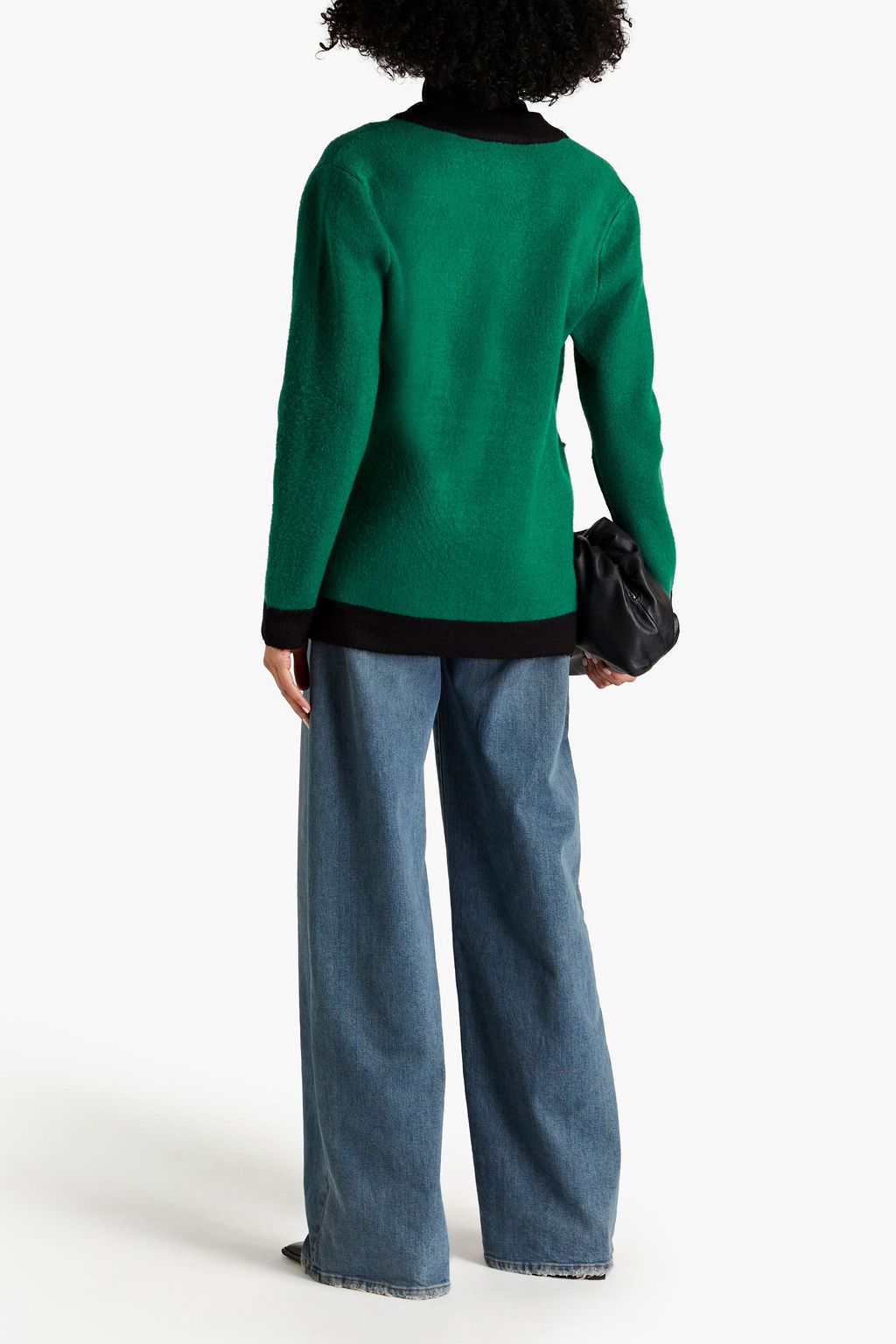 RONNY KOBO Omorose two-tone knitted cardigan