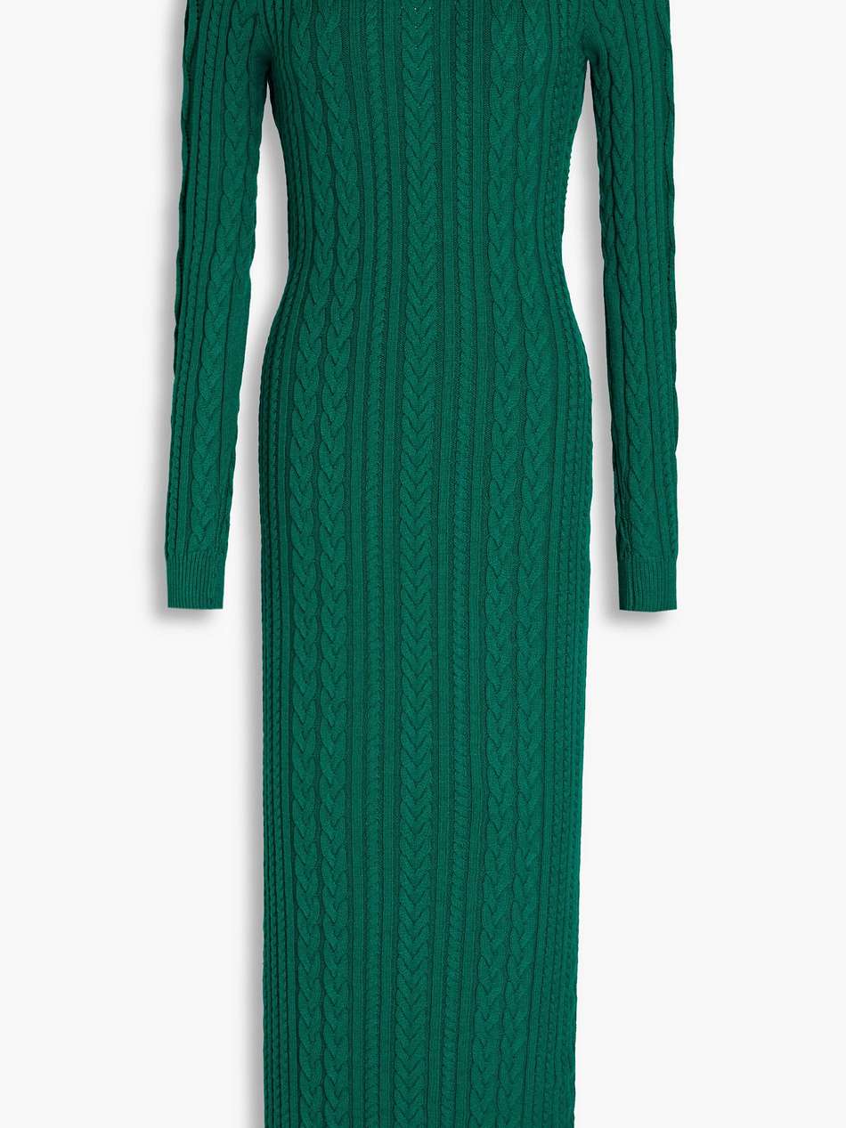 eire open-back cable-knit midi dress