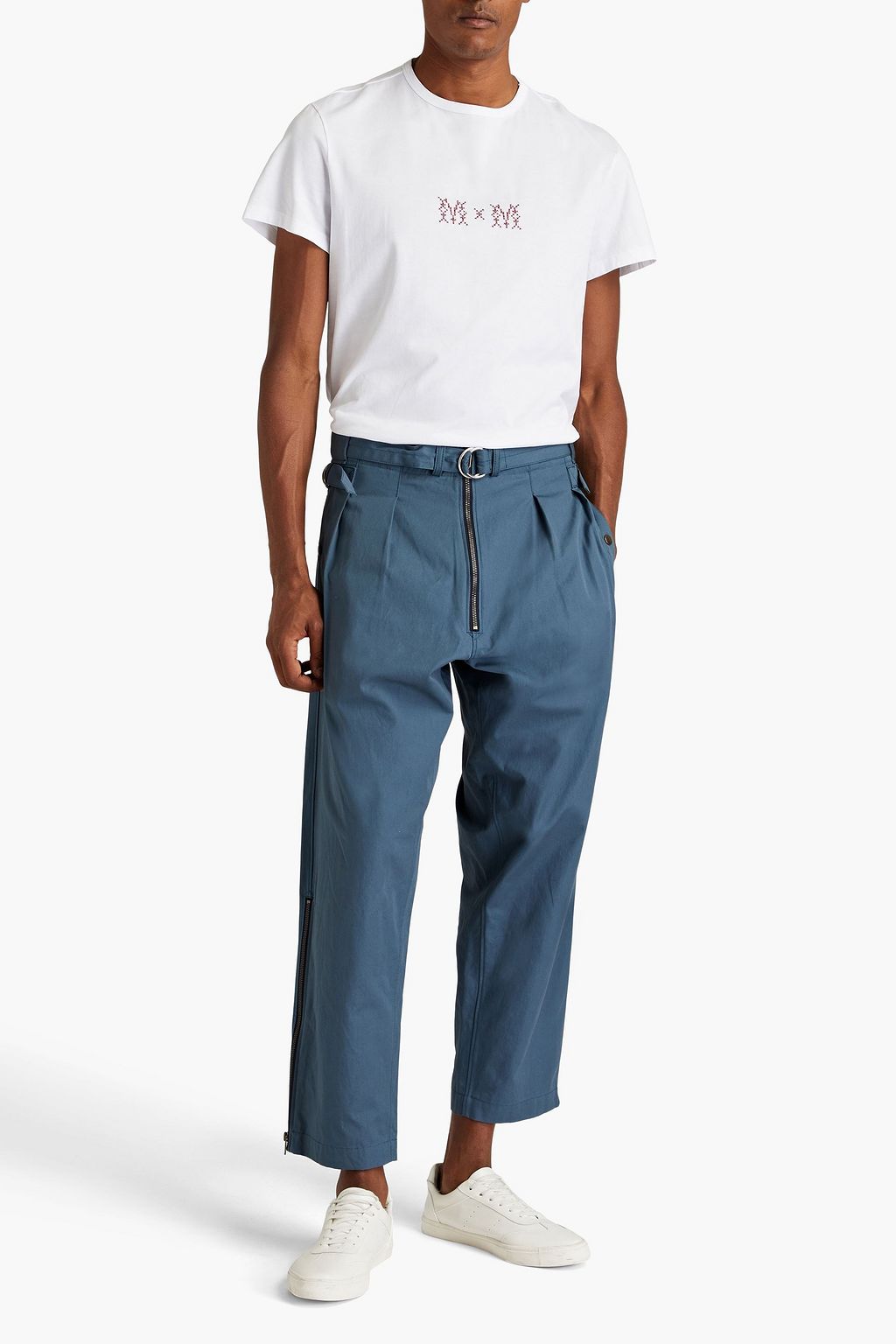MAISON MARGIELA Cropped belted cotton-canvas pants
