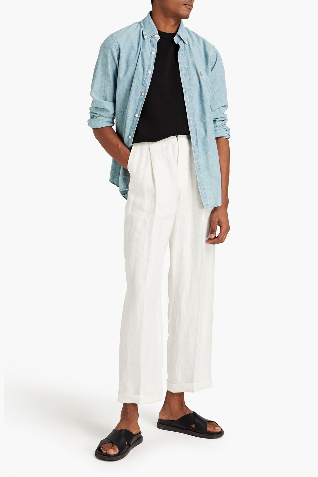 MAISON MARGIELA Pleated linen-twill pants