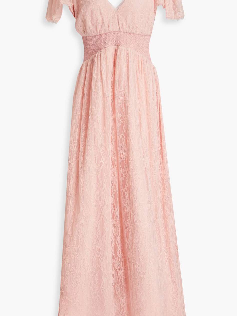 charlsie smocked lace maxi dress