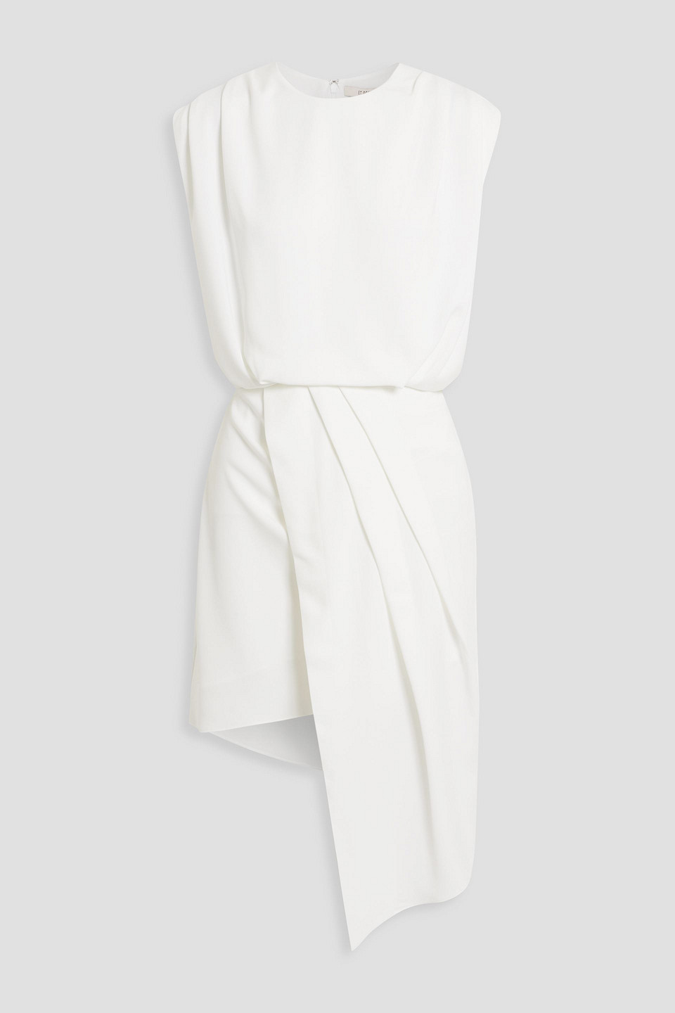 Shop Et Ochs Charlotte Asymmetric Draped Cady Mini Dress In Off-white