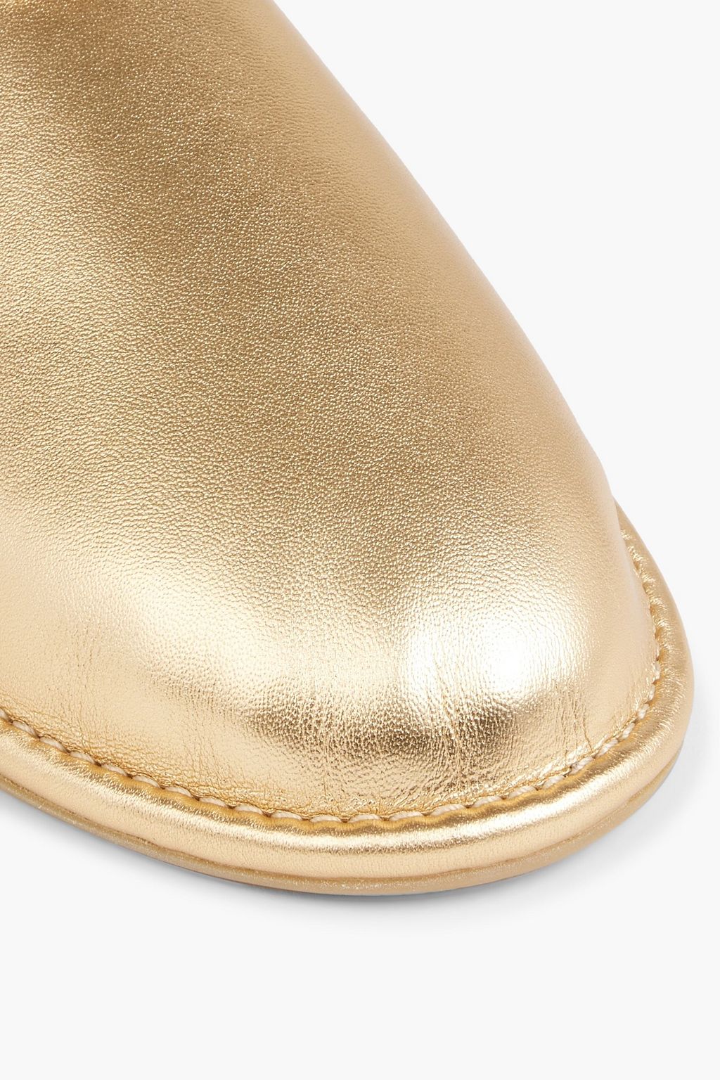 VALENTINO GARAVANI Roman Stud metallic leather slippers