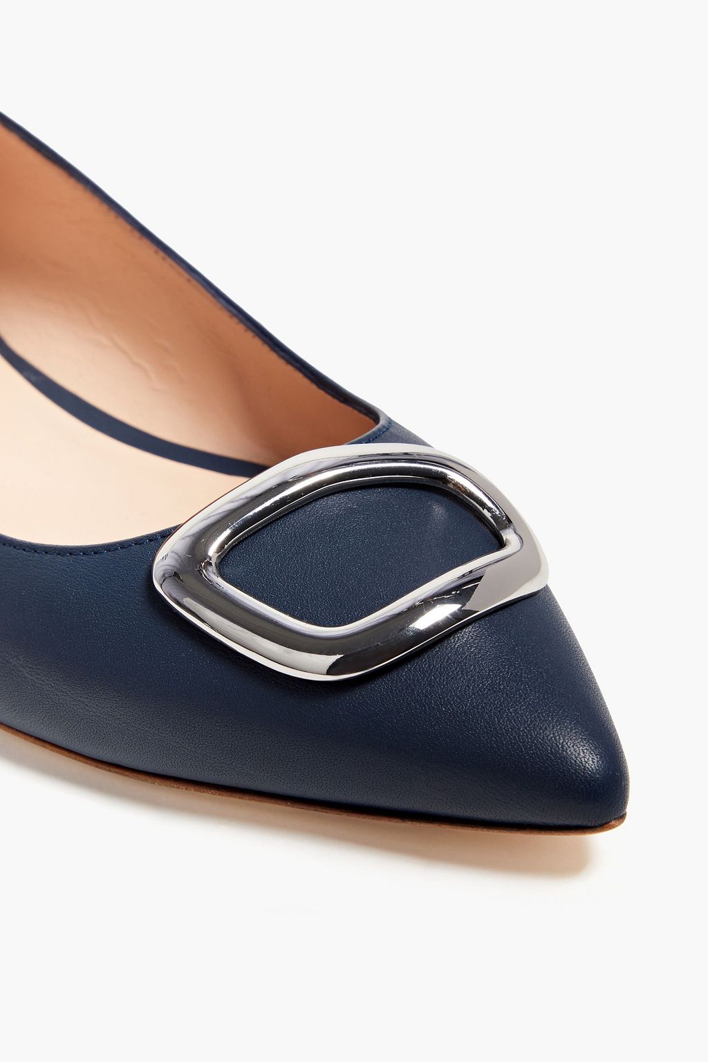 RUPERT SANDERSON Bedfa buckle-embellished leather point-toe flats