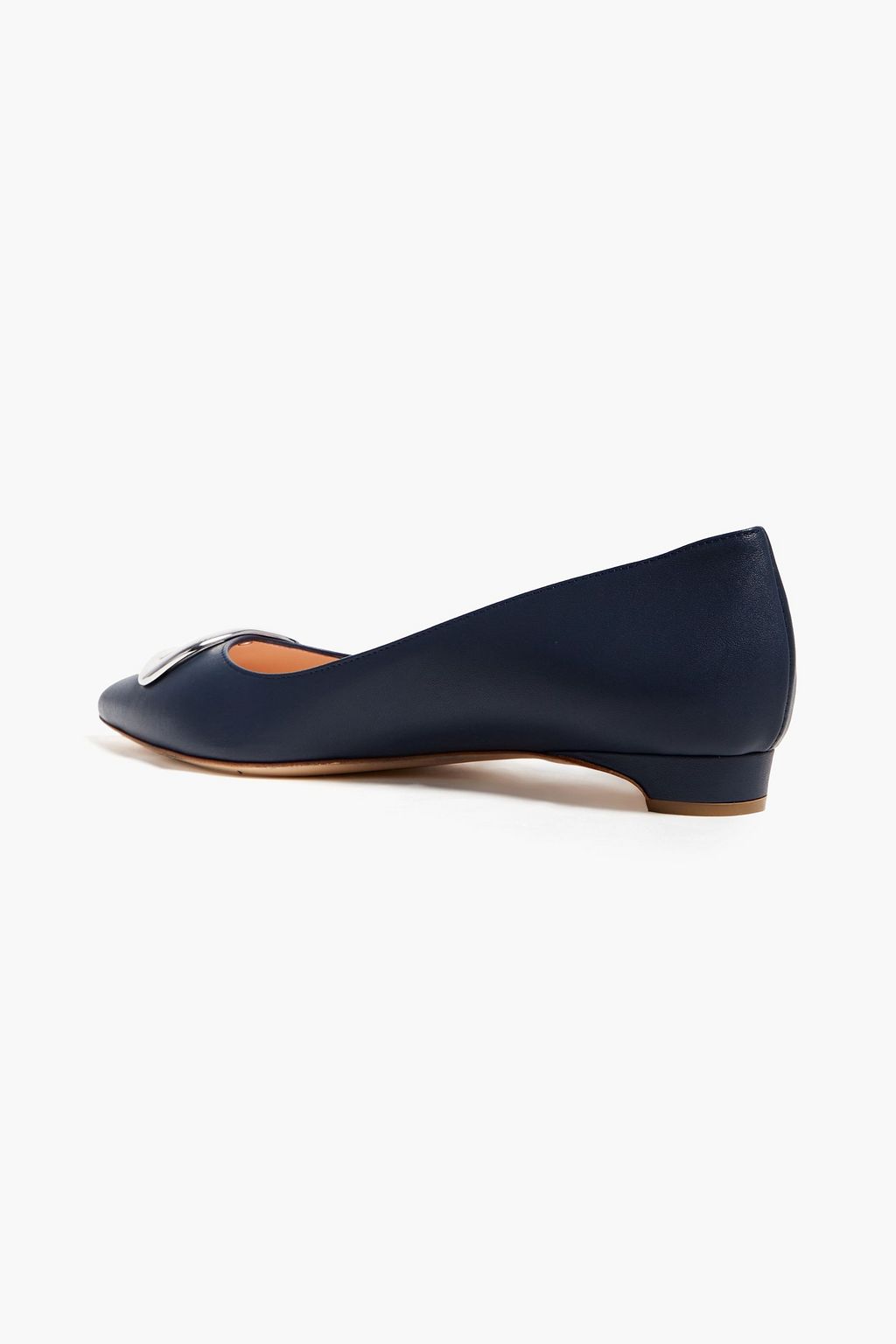 RUPERT SANDERSON Bedfa buckle-embellished leather point-toe flats