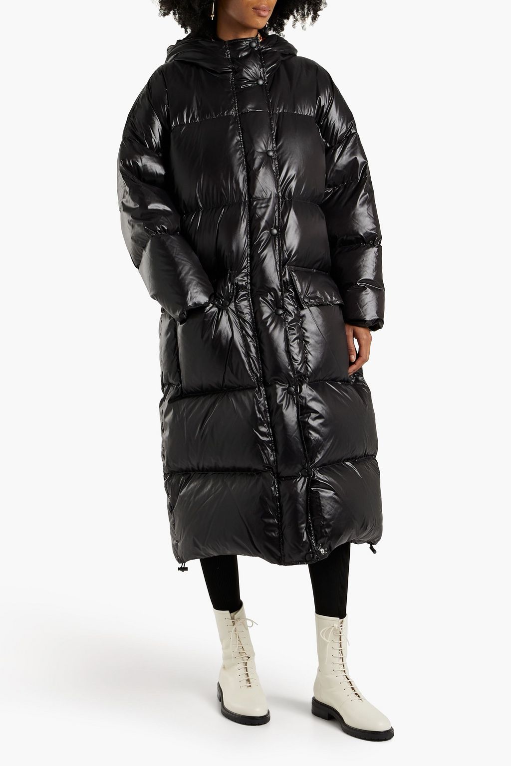 STAND STUDIO Ally quilted shell hooded down coat