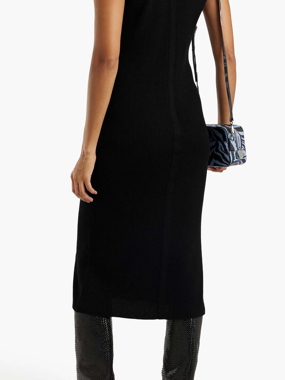 ribbed merino wool midi dress
