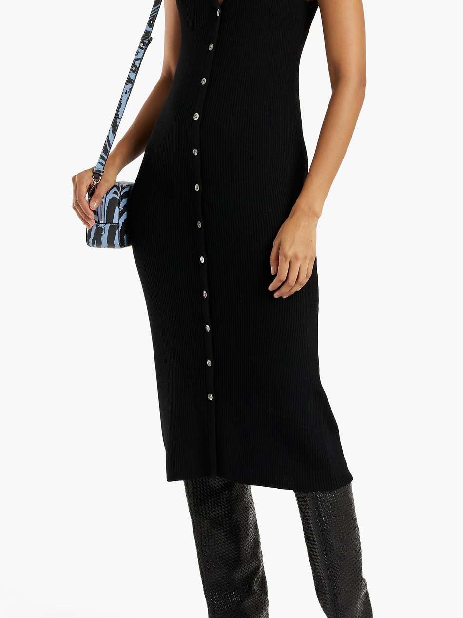 ribbed merino wool midi dress