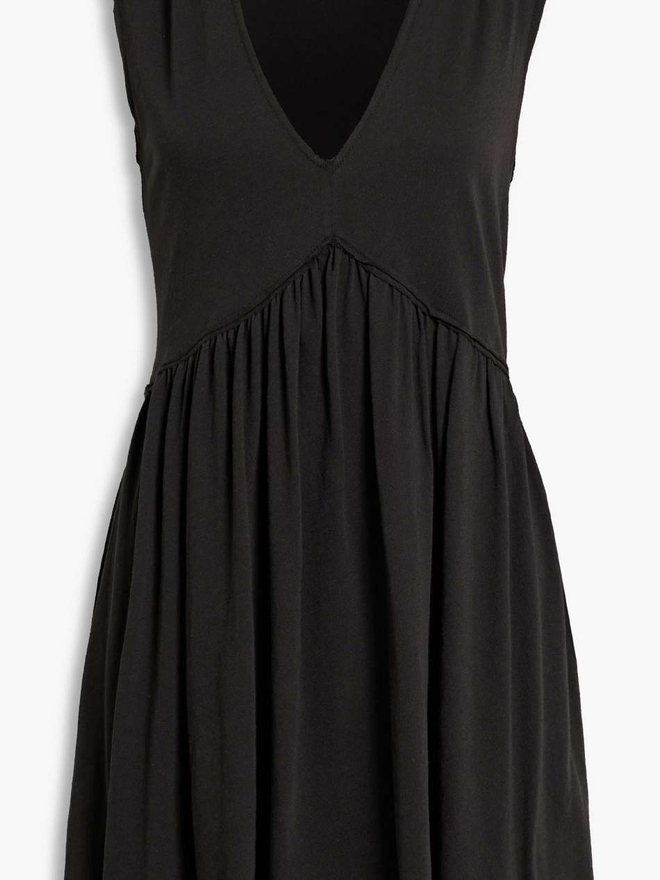 gathered cotton-jersey mini dress