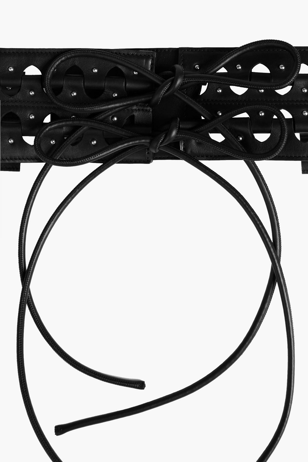 ALAÏA Studded laser-cut leather waist belt