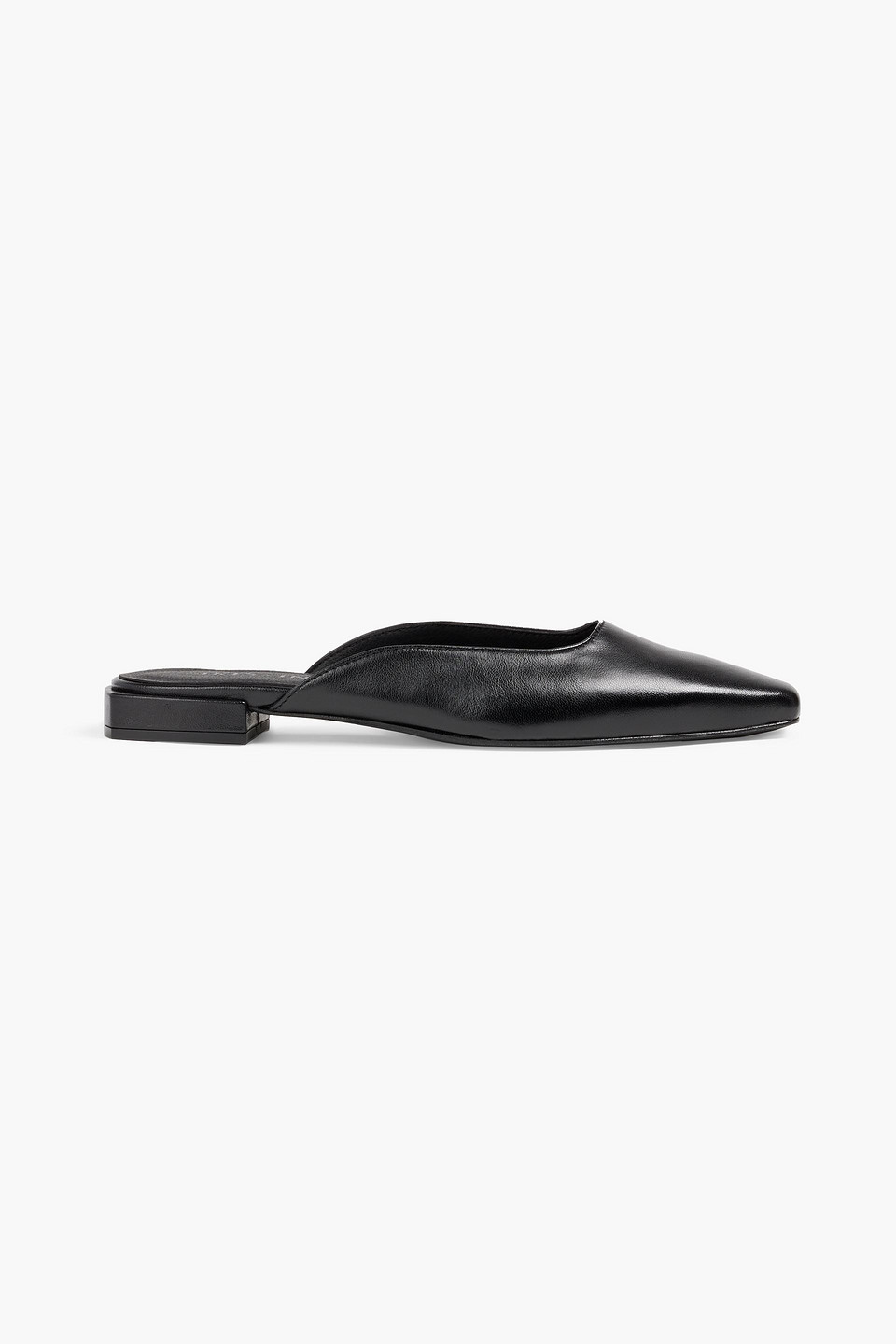 Iris & Ink Blakely Leather Slippers In Black