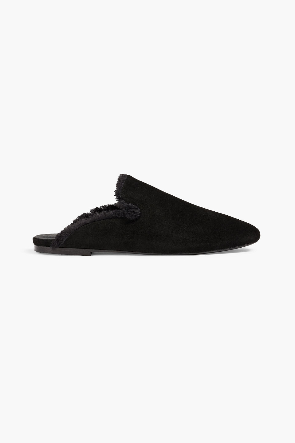 Iris & Ink Eleanor Suede Slippers In Black