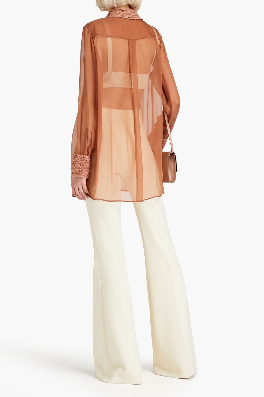 VALENTINO GARAVANI Pussy-bow silk-chiffon shirt