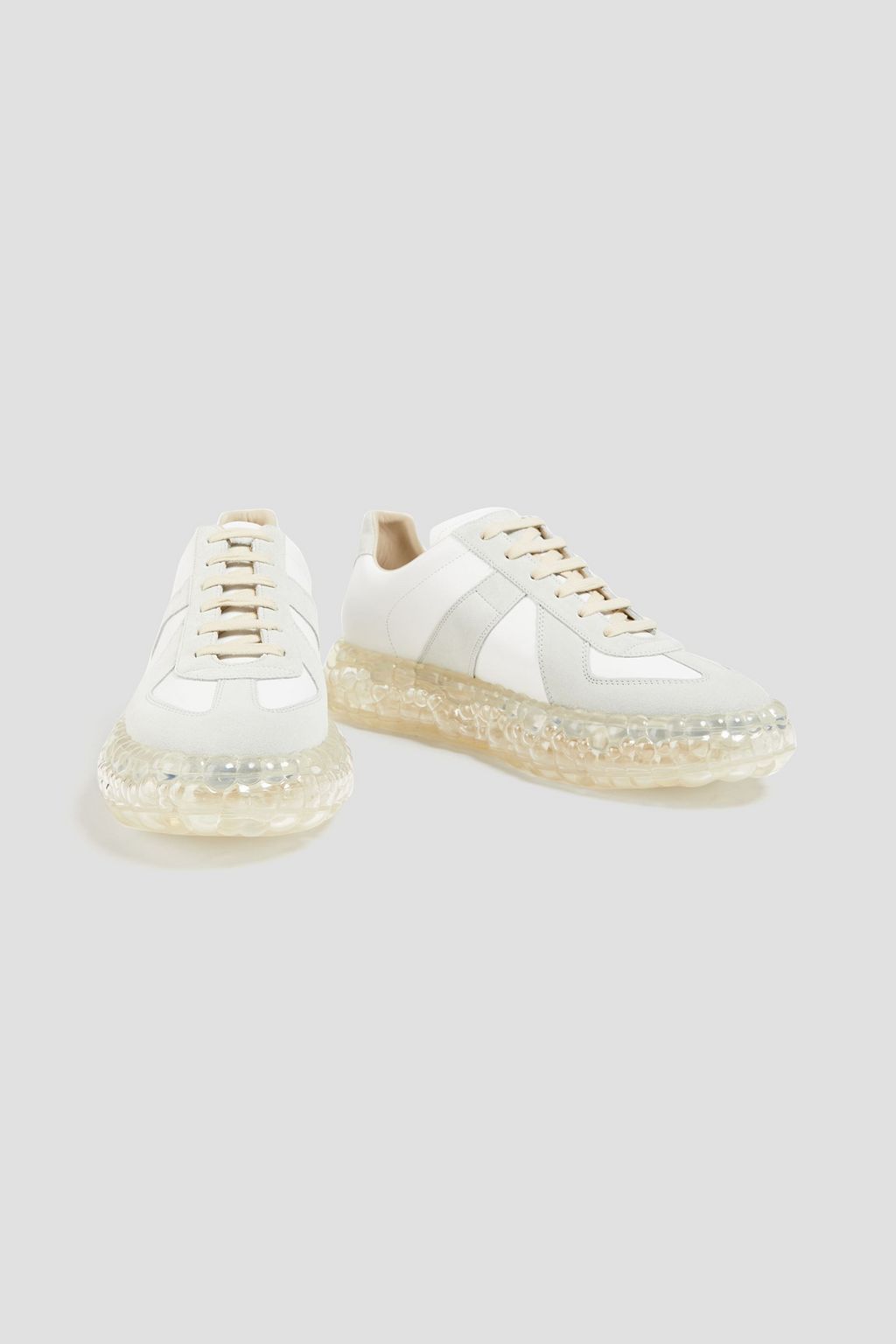 MAISON MARGIELA Suede and leather platform exaggerated-sole sneakers