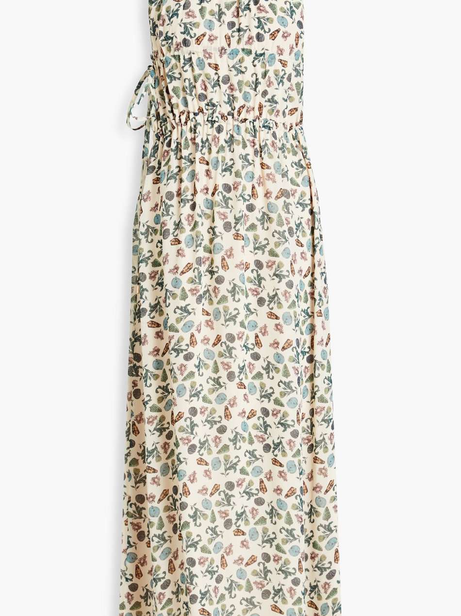printed georgette halterneck maxi dress