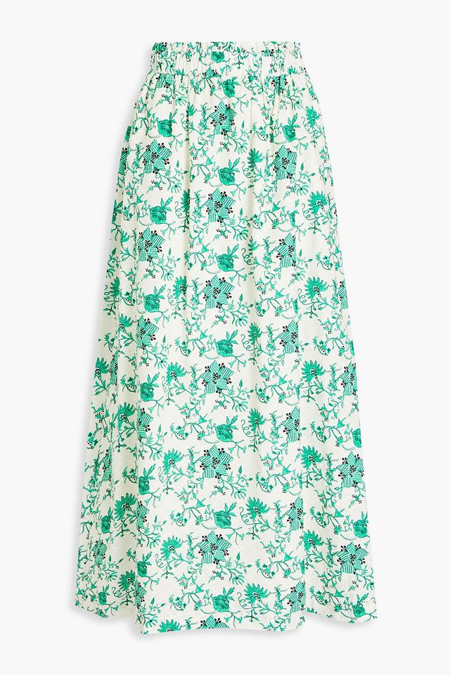 Clarinne printed fil coupé cotton maxi skirt