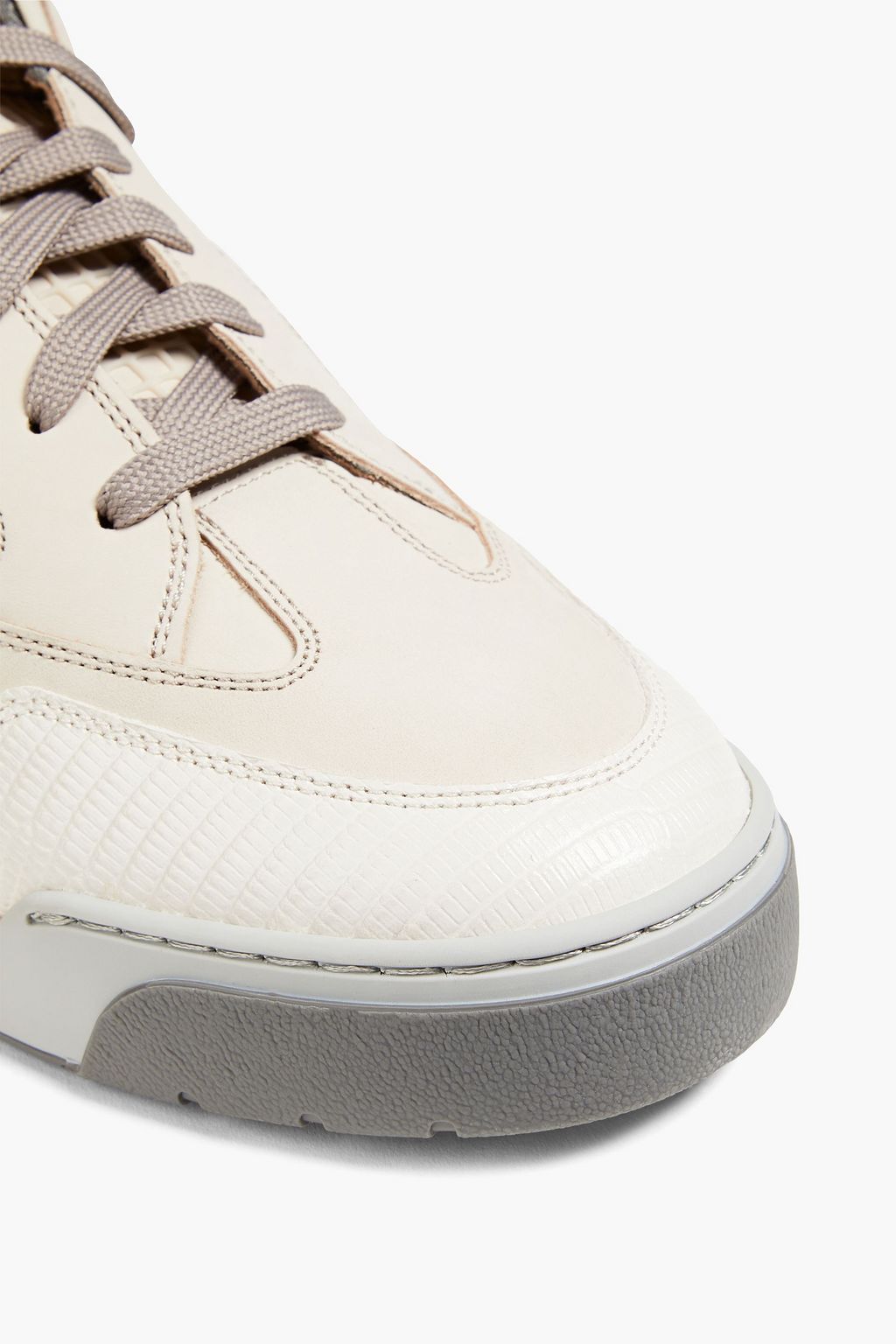 MAISON MARGIELA Lizard-effect leather, nubuck and mesh high-top sneakers