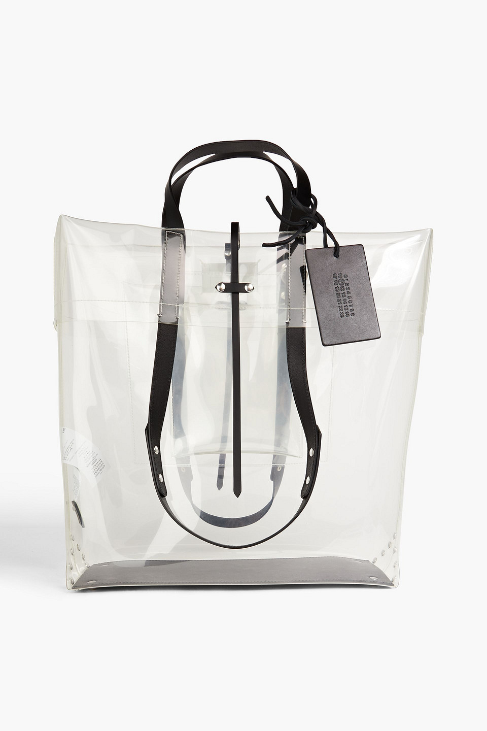 Maison Margiela Leather-trimmed Pu Tote In Clear | ModeSens Maison Margiela Leather-trimmed Pu Tote In Clear | ModeSens