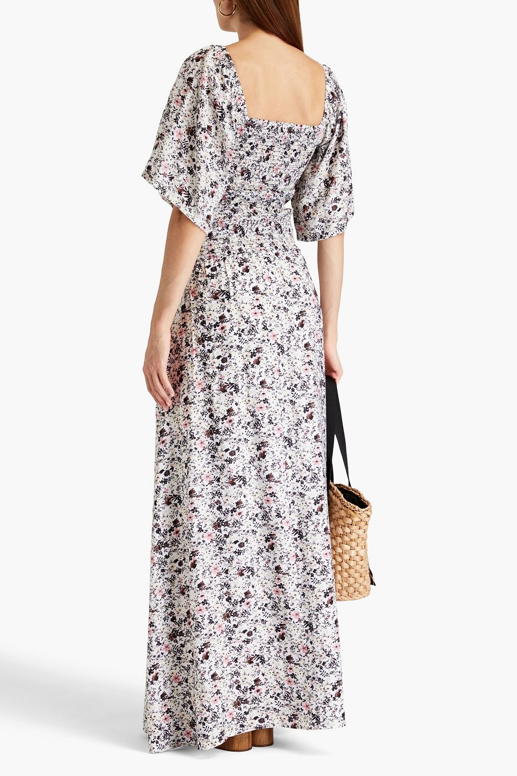GESTUZ JosyGZ gathered floral-print woven maxi skirt