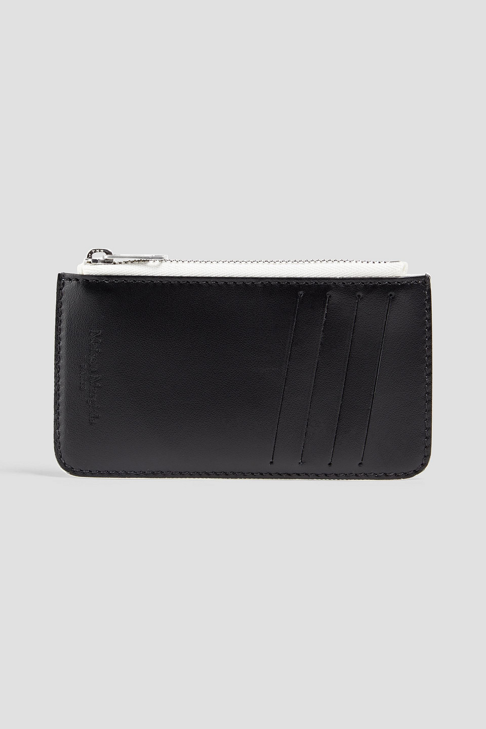 Maison Margiela Paneled Leather Cardholder In White