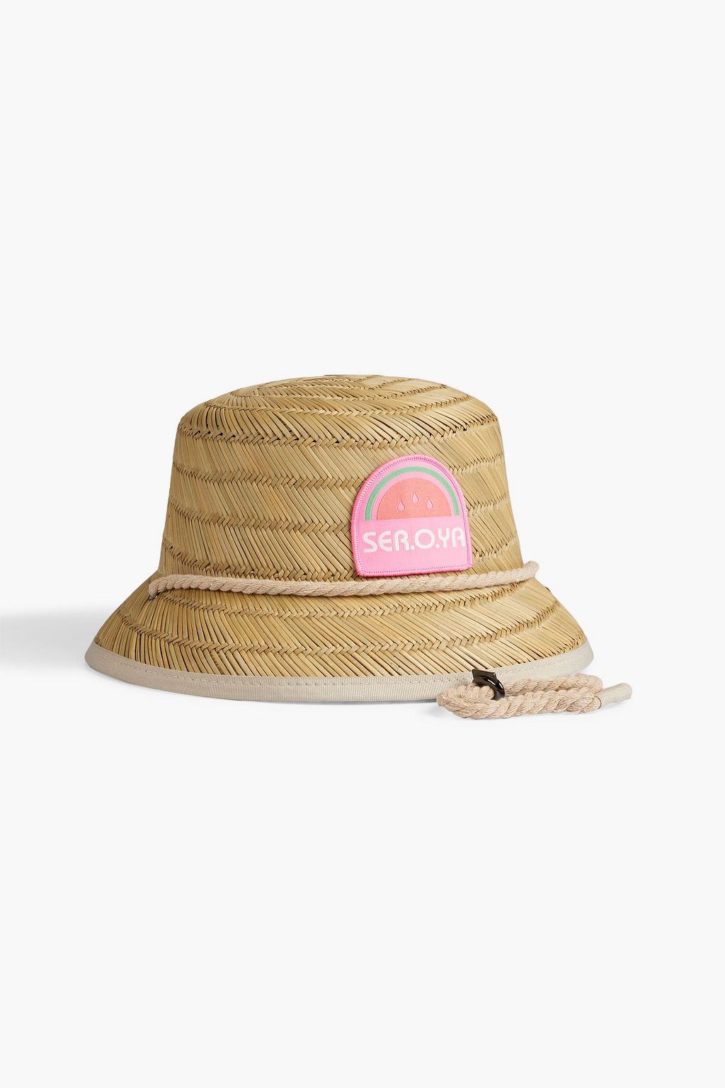 SER.O.YA Appliquéd straw bucket hat THE