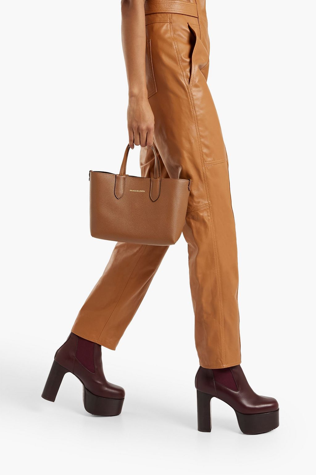 ALEXANDER MCQUEEN Pebbled-leather tote