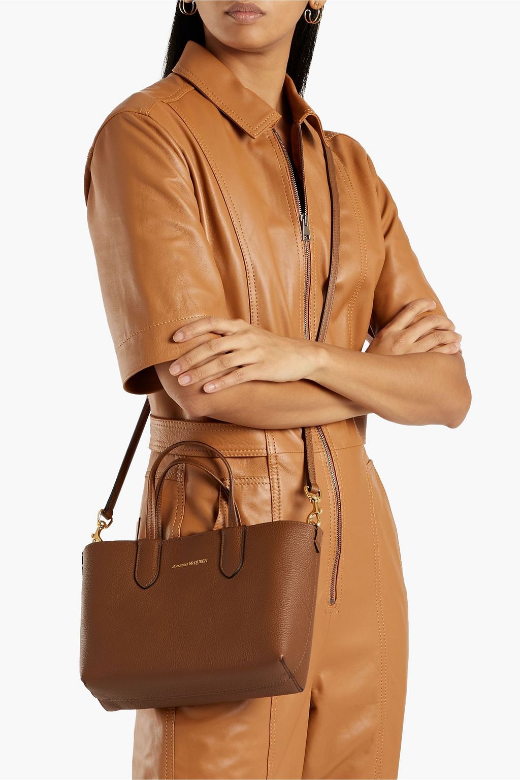 ALEXANDER MCQUEEN Pebbled-leather tote