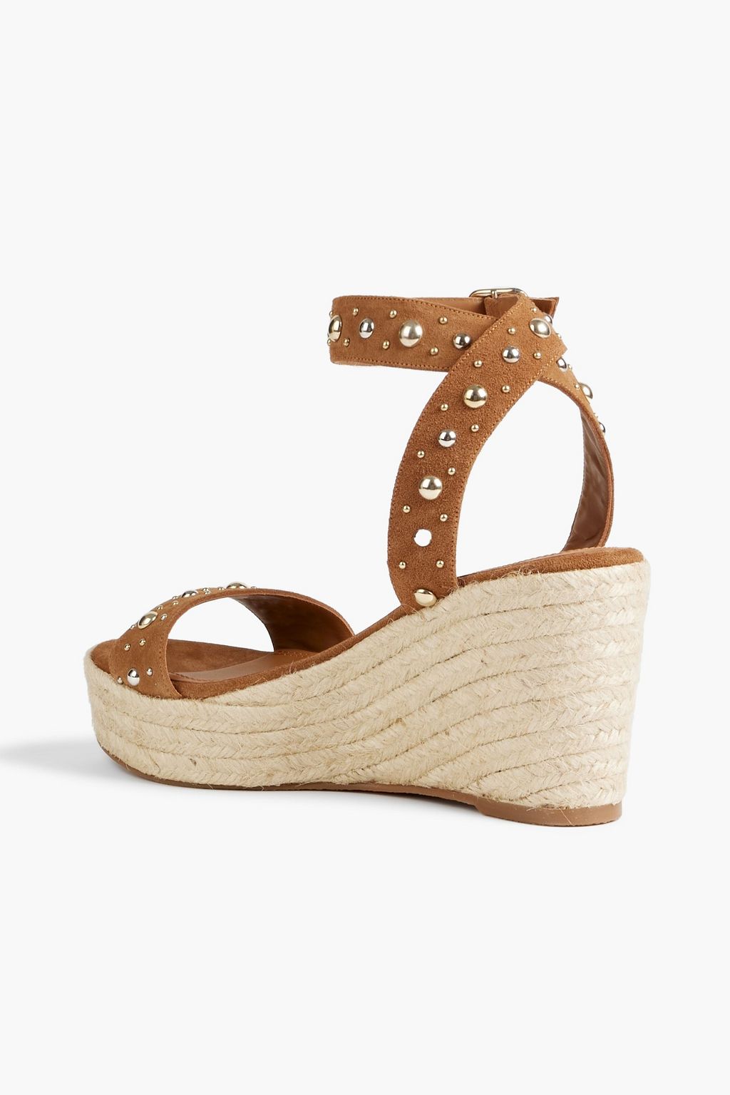 MAJE Studded suede espadrille wedge sandals