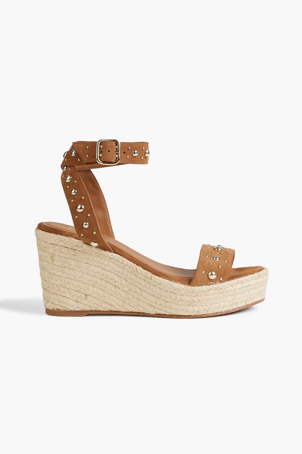 MAJE Studded suede espadrille wedge sandals | THE OUTNET