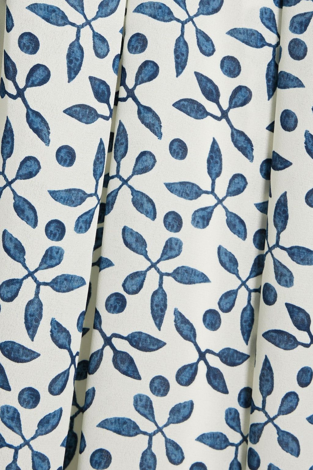 OSCAR DE LA RENTA Pleated printed crepe midi dress