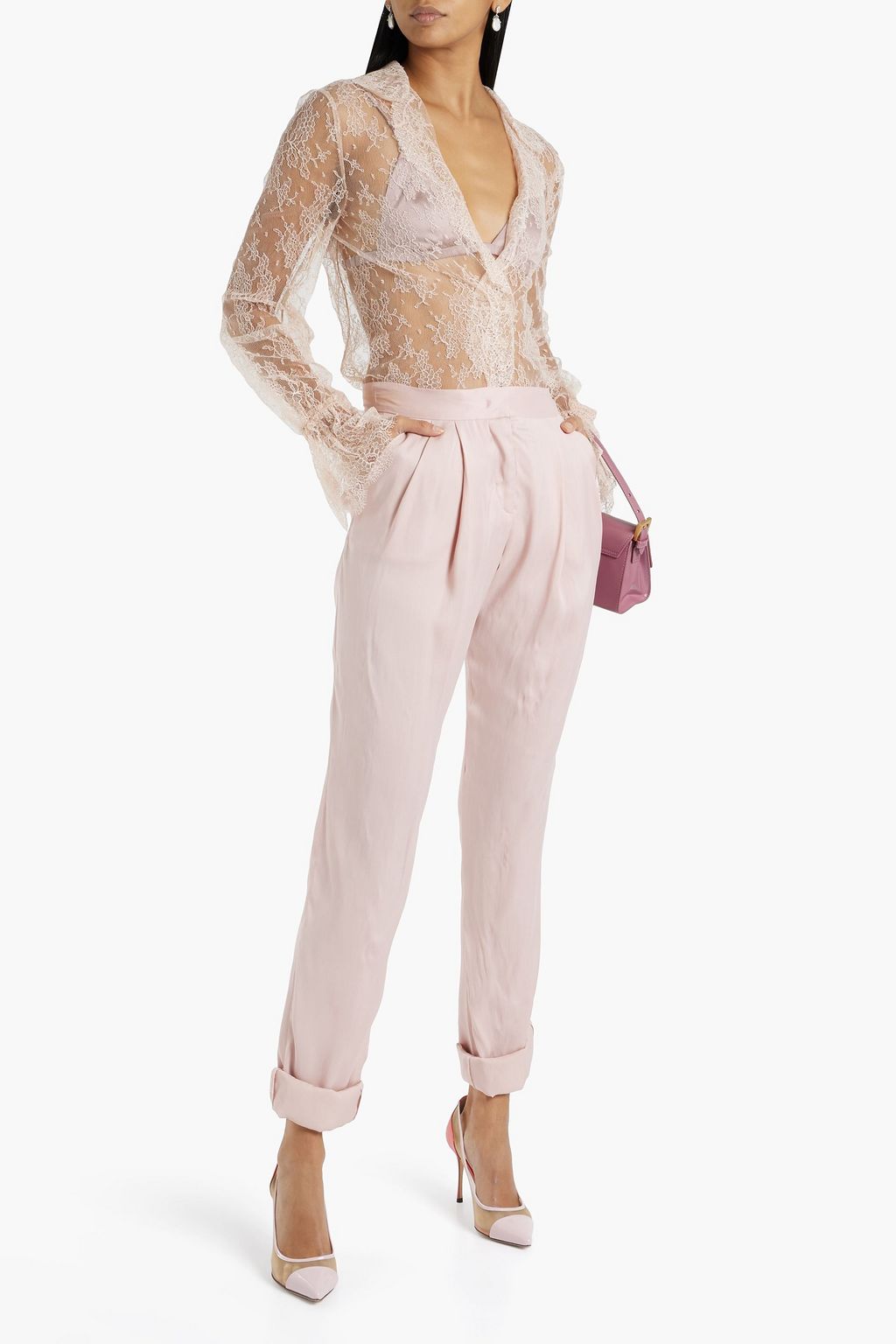 VALENTINO Chantilly lace blouse