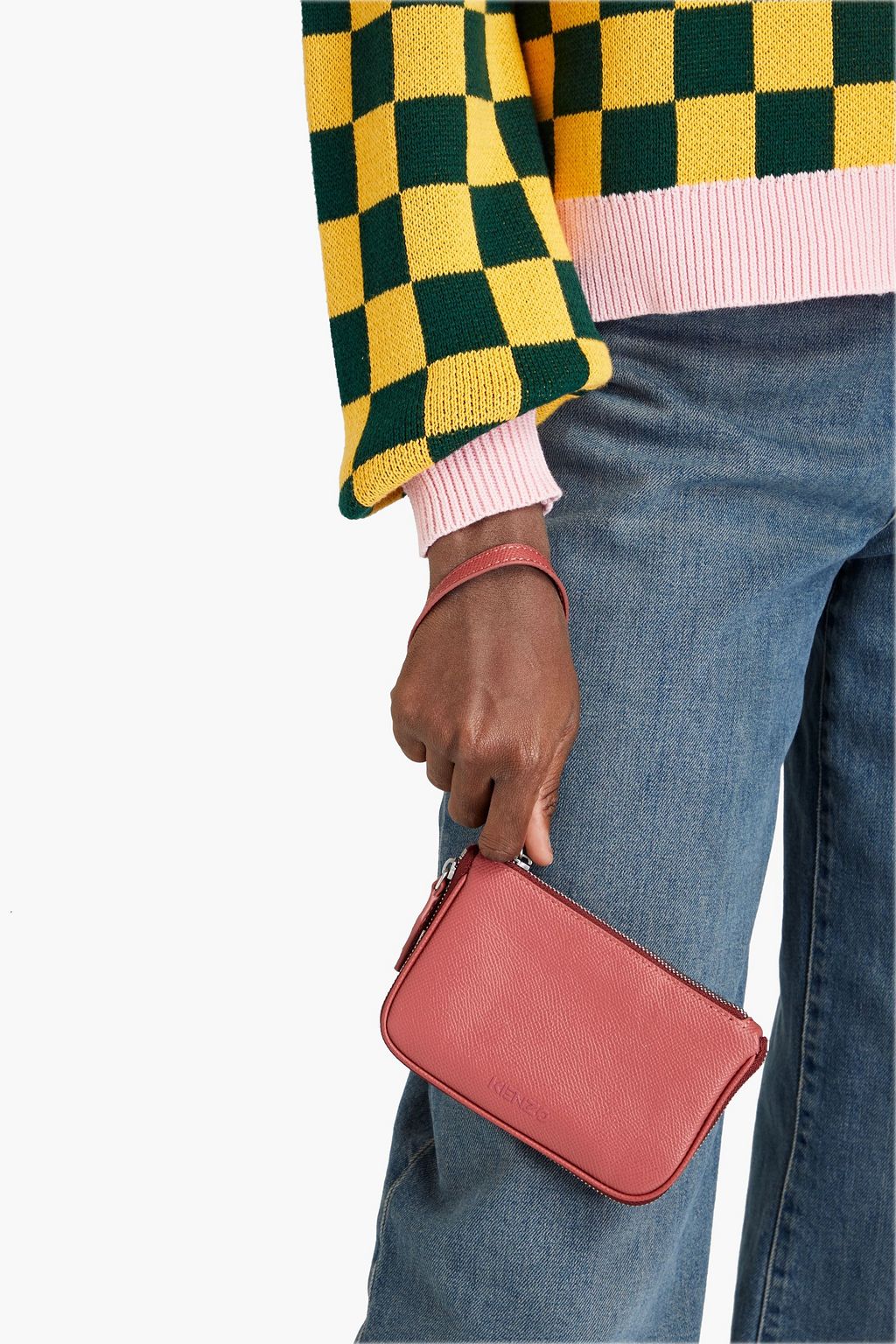 KENZO Textured-leather pouch