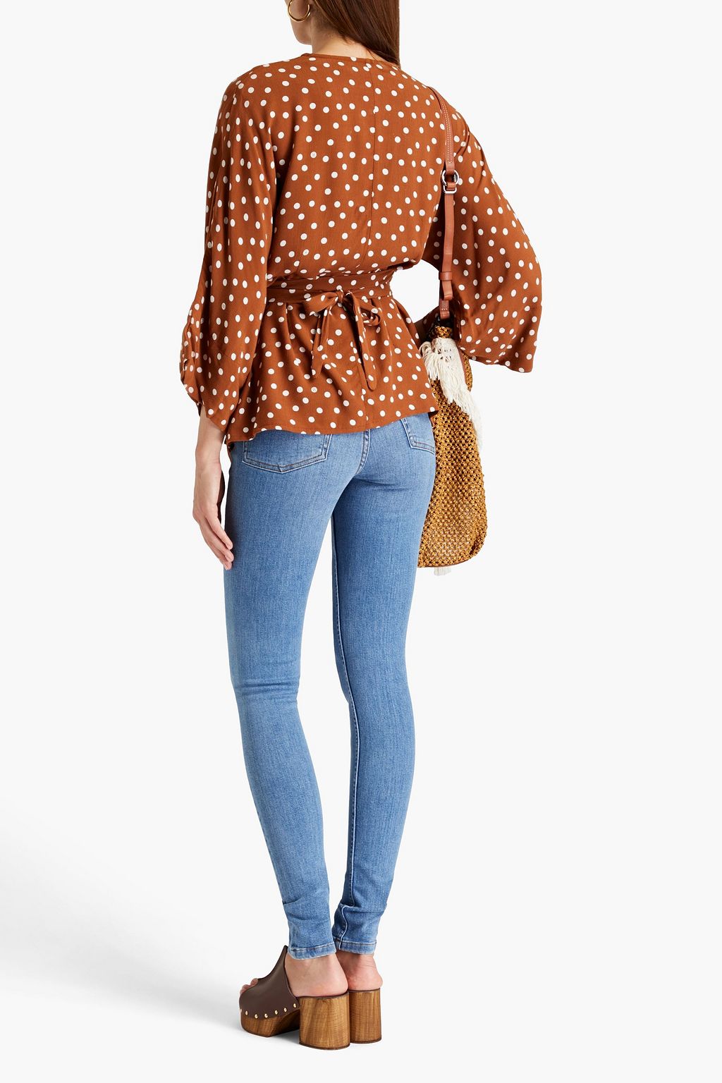 GESTUZ JanikaGZ polka-dot crepe wrap top