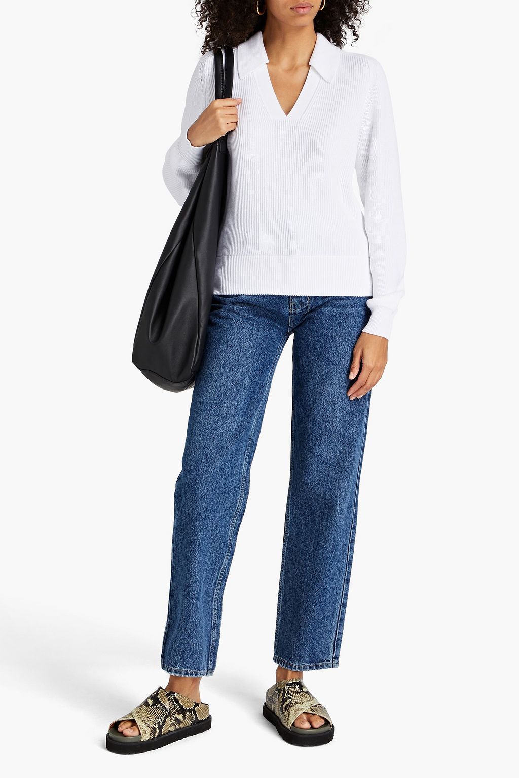 CO Ribbed cotton polo sweater