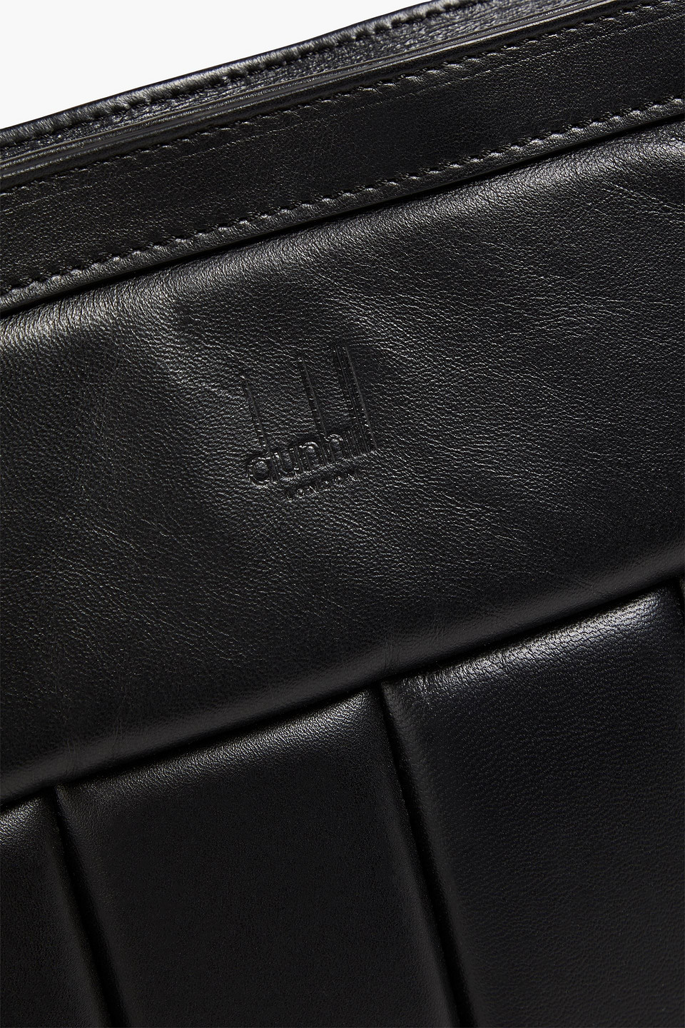 Shop Dunhill Padded Leather Pouch In Black