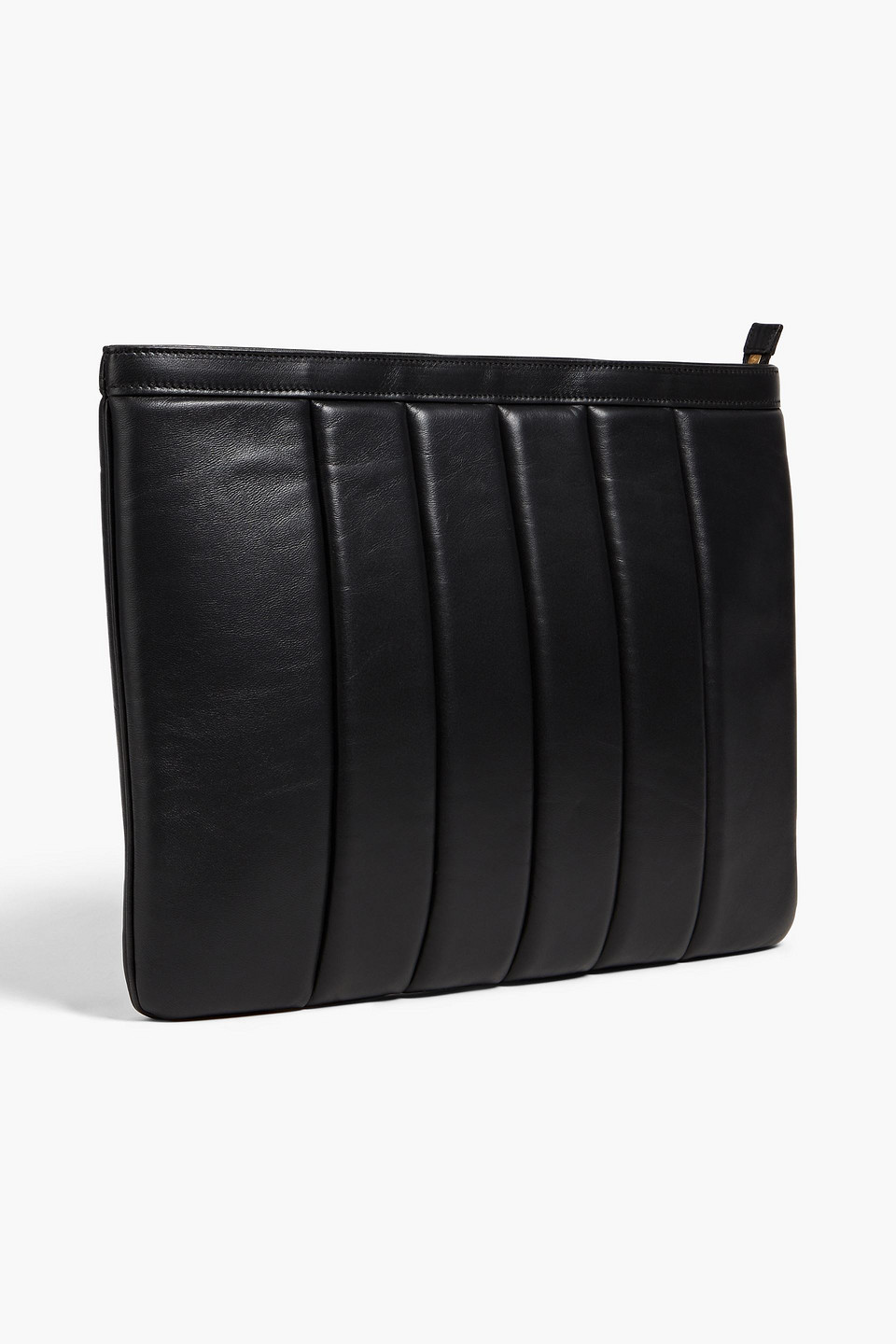 Shop Dunhill Padded Leather Pouch In Black