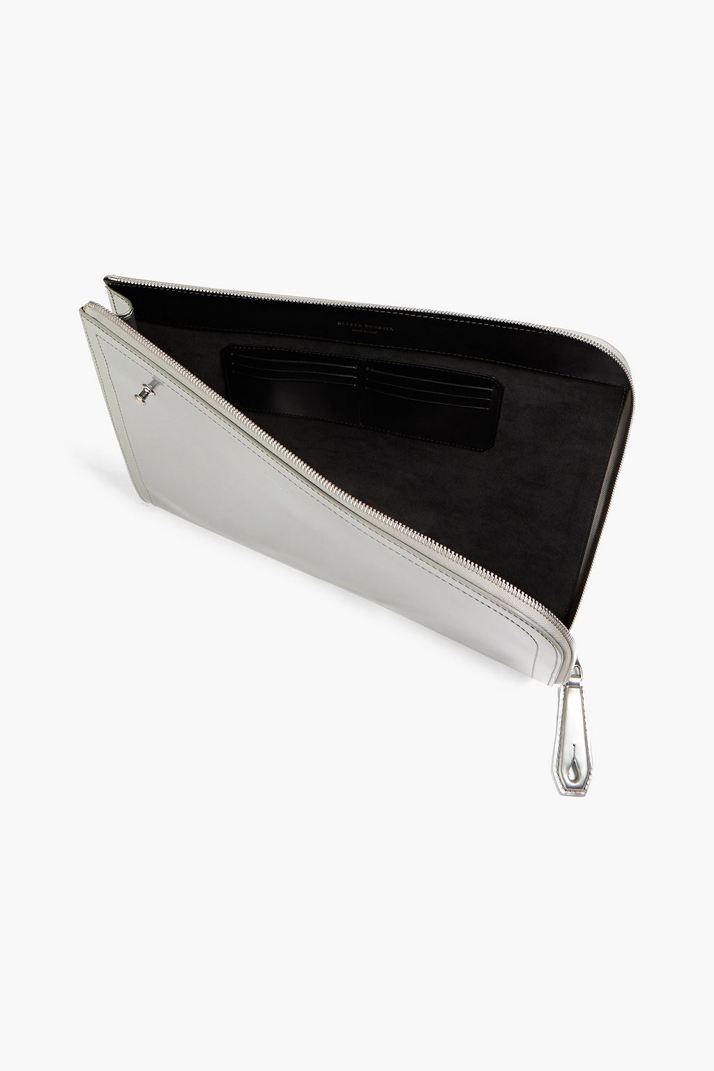 DUNHILL Metallic patent-leather pouch