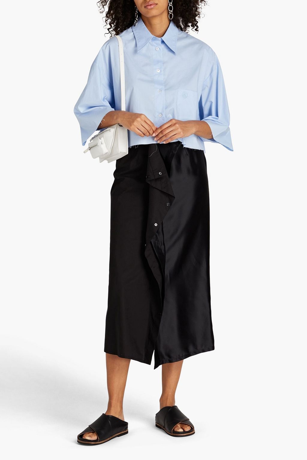 MM6 MAISON MARGIELA Cropped cotton-poplin shirt